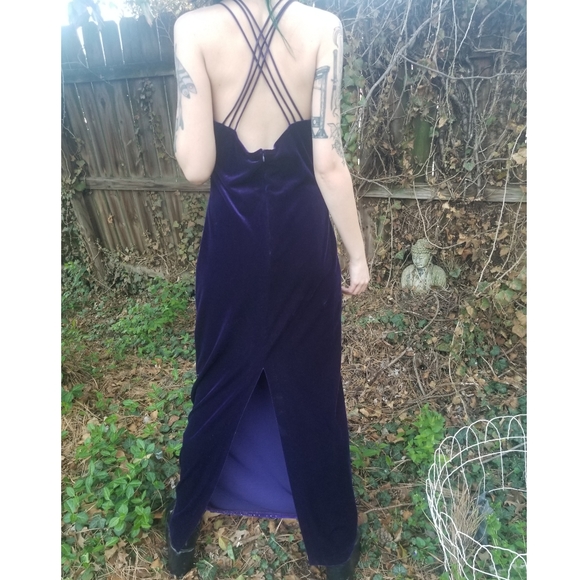 ✧Vintage 90's Purple Sparkly Maxi Dress✧ - Picture 2 of 5